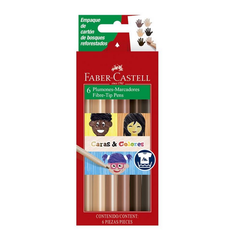 Marcador Caras Y Colores x6 Faber Castell